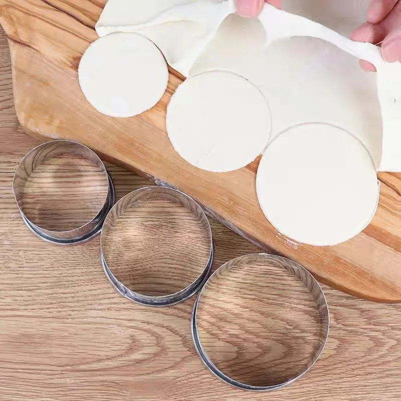 5/3Pcs Stainless Steel Round Cookie Mold DIY Biscuit Cutter Dumpling Skin Cutting Mould Pastry Cake Baking Tool Kitchen Gadget