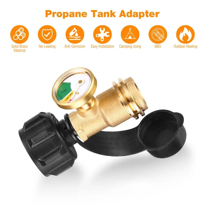 Gas Cartridge Head Conversion Adapter Nozzle Bottle Copper Gas Adapter Propane Tank Shifter Refill Flat Tank Conversion Adapter