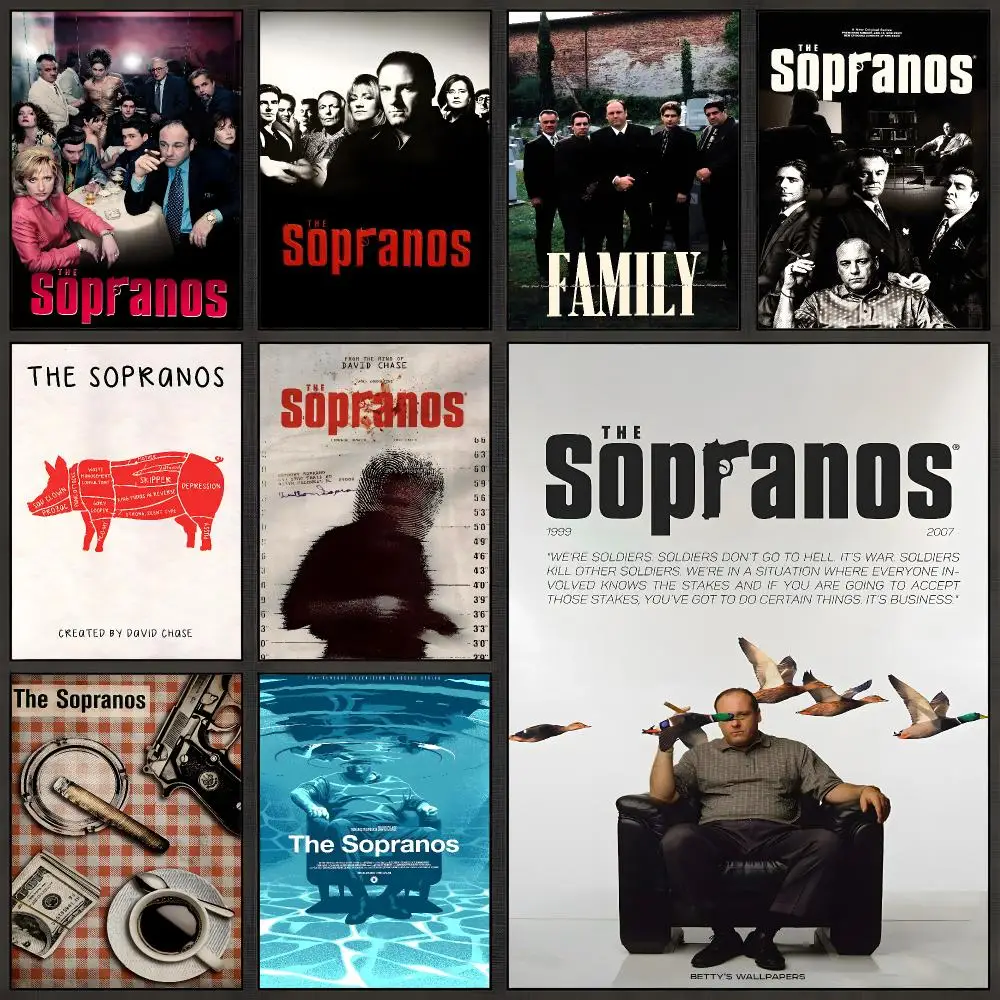Serie „The Sopranos Tony Soprano Mafia“-Poster zum Abziehen und Aufkleben, Wandkunst, PP, wasserfest, HD, für Schlafzimmer, Wohnzimmer, Heimdekoration, Geschenk