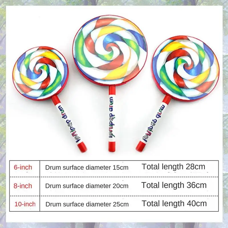 2X أدوات أورف طبلة المصاصة 6/8/10 بوصة ثلاثة حجم الدعائم الرقص أدوات قرع طبلة يدوية ألعاب تعليمية