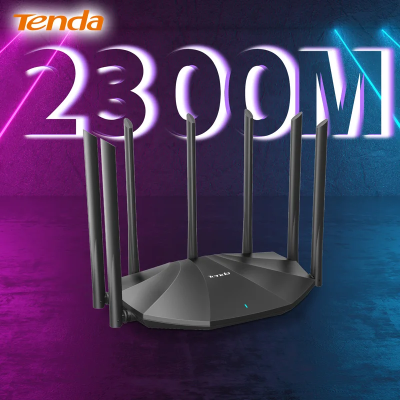 Tenda AC23 AC2100 Router Dual-Gigabit 2.4G 5.0GHz Dual-Band 2100M Wireless Router Wifi Repeater 7  Antennas  Global Version