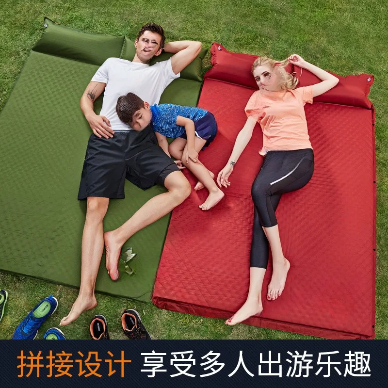 Outdoor Thickened 5cm Automatic Inflatable Mattress Moisture Proof Pad Outdoor Tent Sleeping Mat Double Airbed Camping Mat