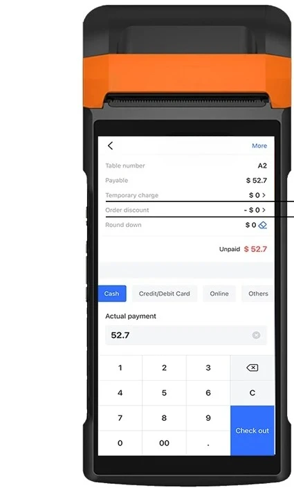 Terminal 1D 2D Barcode POS Machine for Bank Card and QR Payment  with QR Scanner All in One Epos Android Handheld Pos