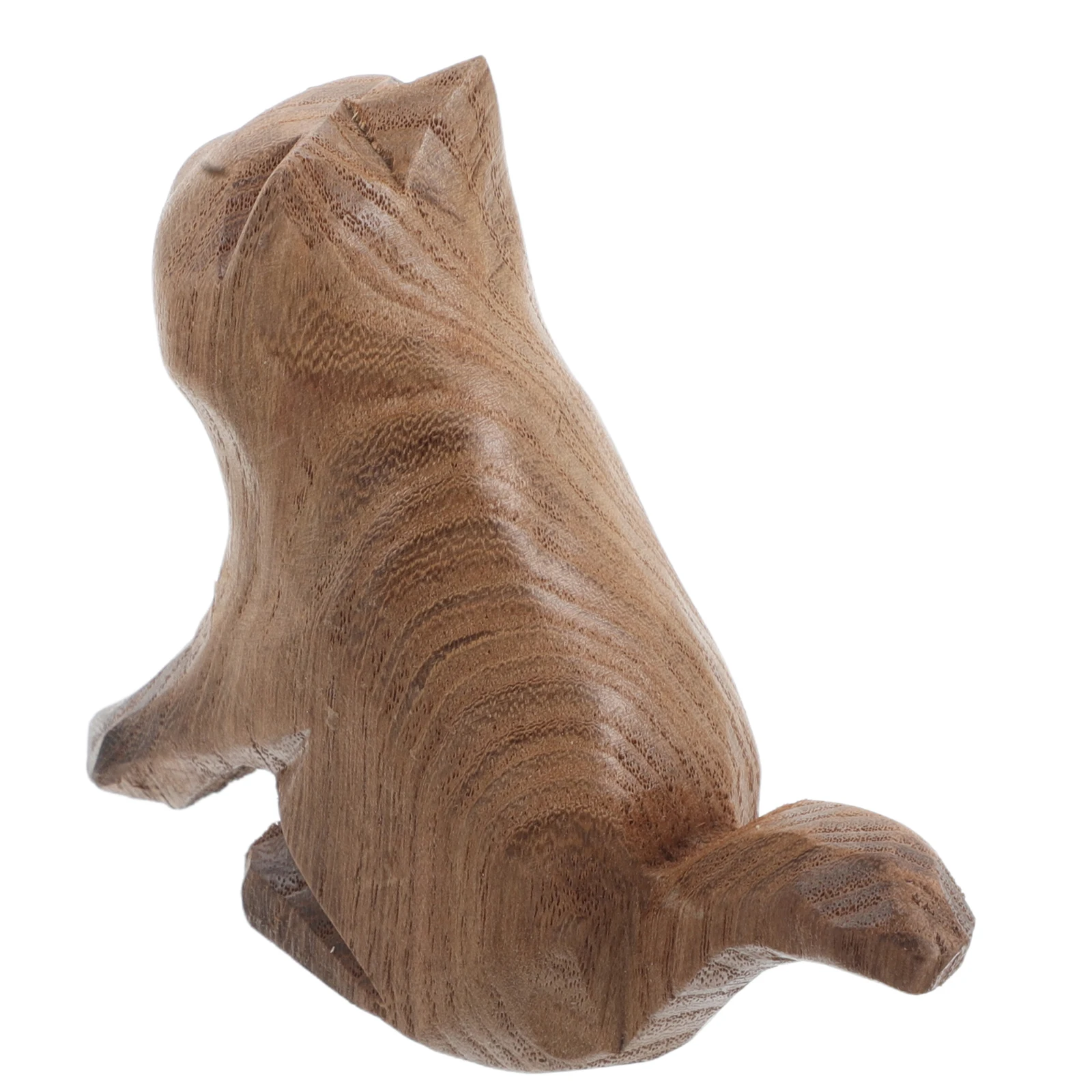 

Wooden Cat Wooden Carving Sculpture Kitten Desk Ornament Cat Statues Design Home Decor Mini Animal Sculptures Desk Ornament