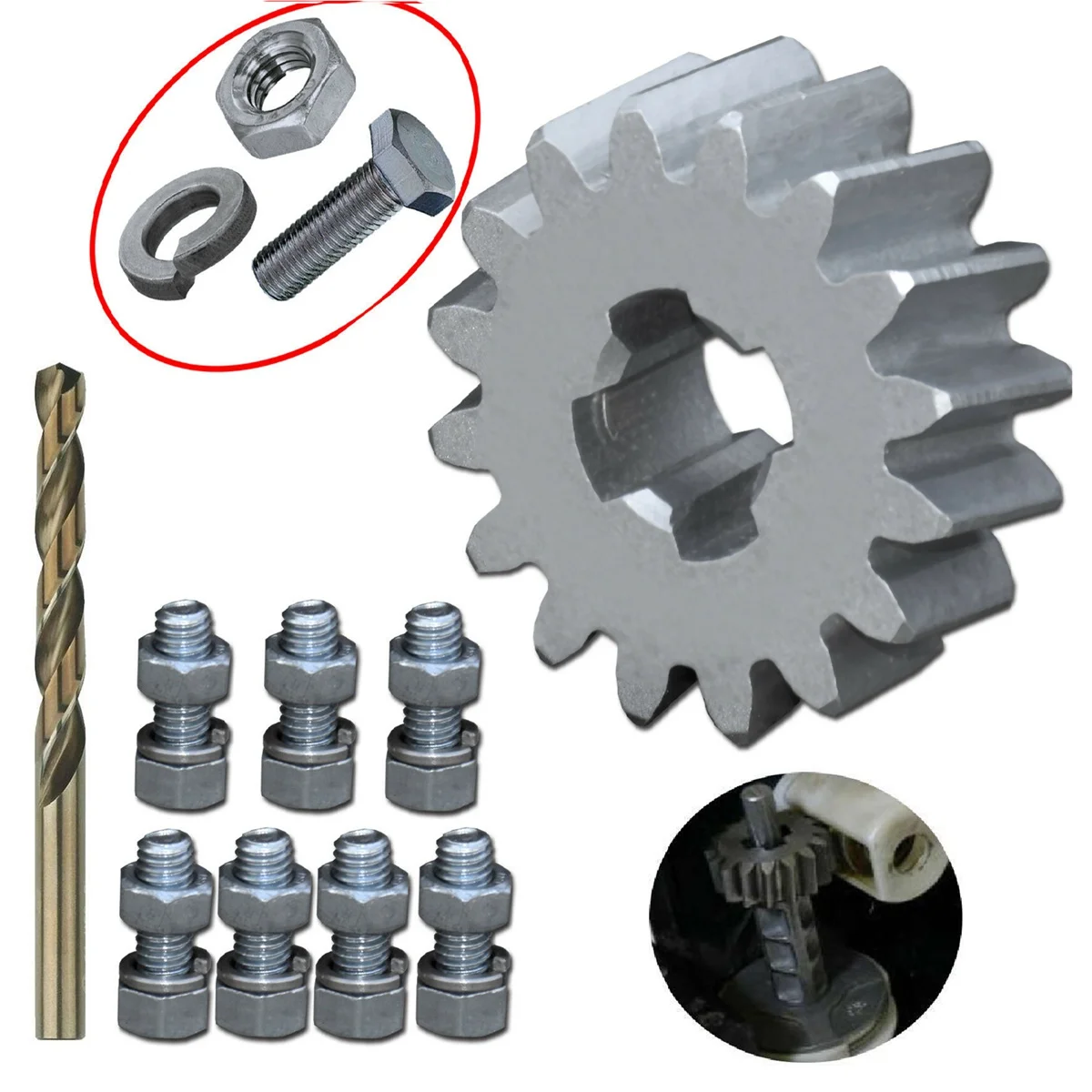 

For Ford Galaxy For Seat For VW For SHARAN Alhambra Spare Tire Wheel Carrier Gear Fix Repair Kit 7M3803660F-A97E