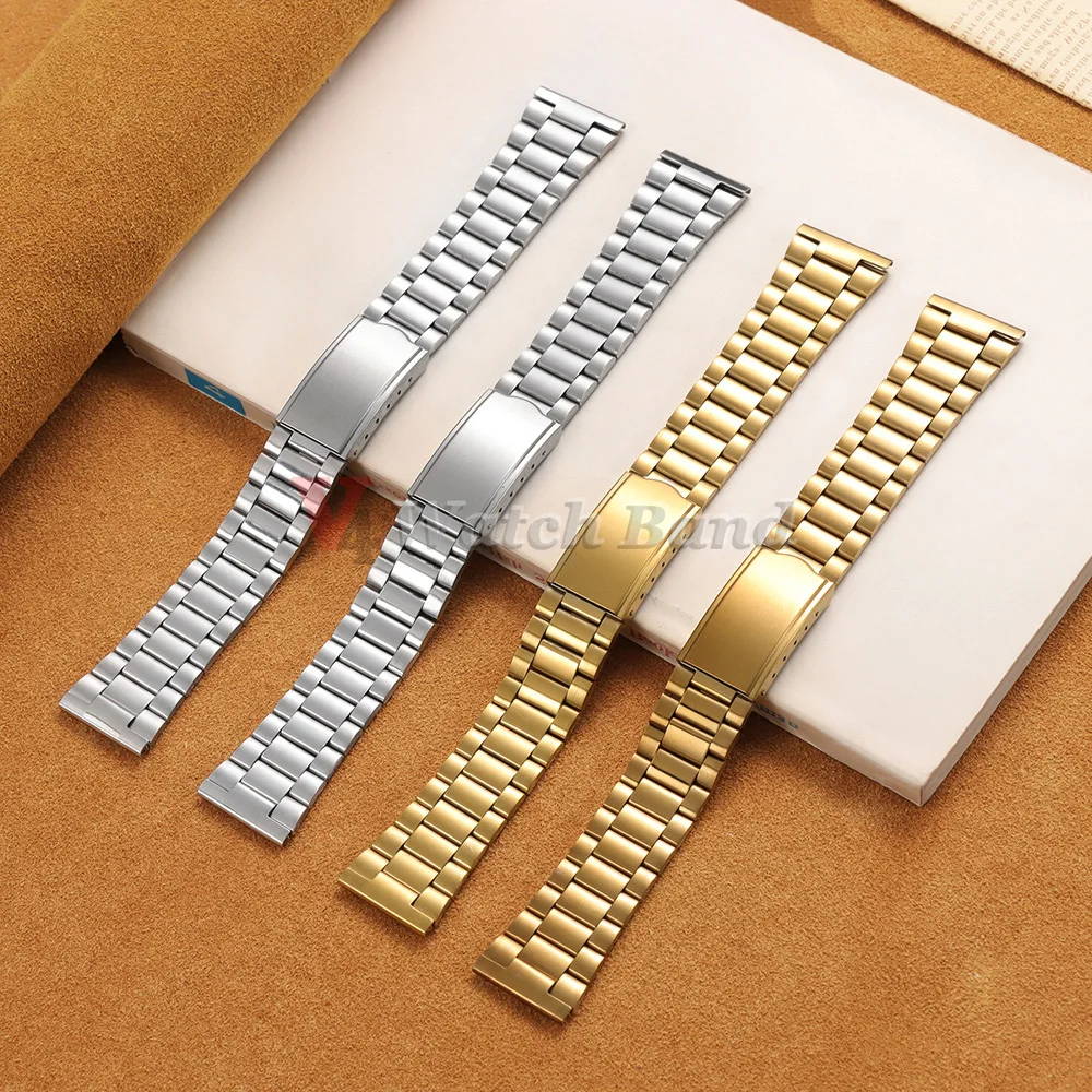 Edelstahl-Uhrenarmband, Universal-Armband, Faltschließe für Damen, Armband, 12 mm, 14 mm, 18 mm, 20 mm, Uhrengürtel-Zubehör