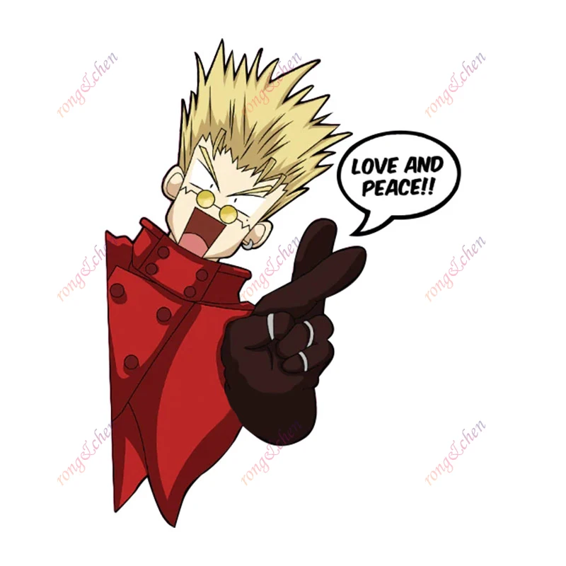 Trigun Peeker Car Sticker LOVE AND PEACE for Car Motorcycle Racing Helmet Laptop Trunk Body Car Window Surfboard PVC Vinyl Decal