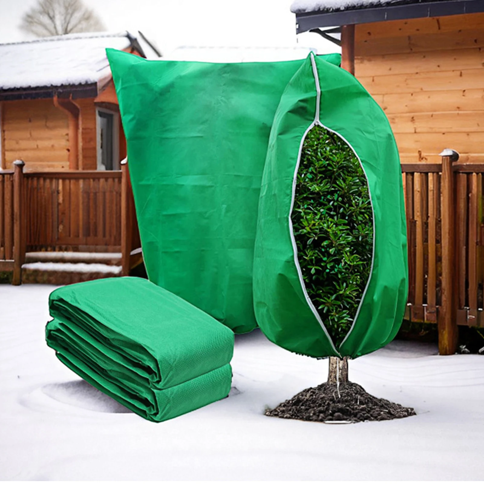 Plant Covers with Drawstring Plant Frost Blanket Plant Protection Covers Bags Fabric for Winter Outdoor Garden Plants