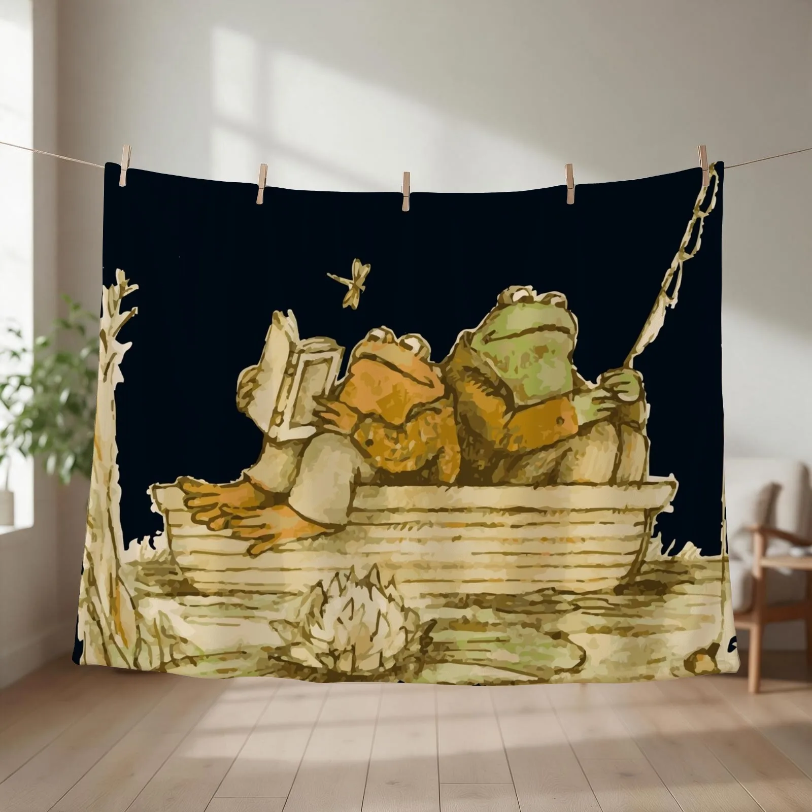 frog and toad Throw Blanket couch cozy soft plush fuzzy picnic outdoor blanket