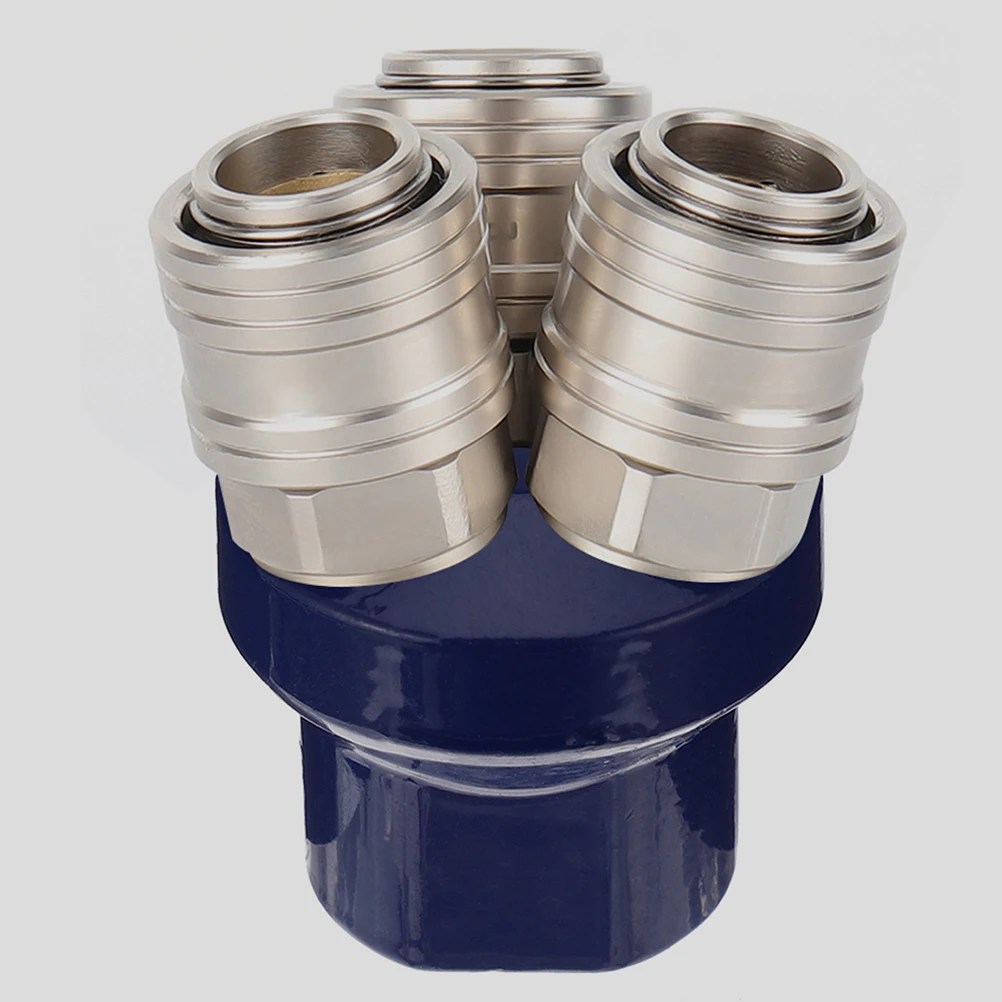 

4pcs 3 Ways Air Manifold Aluminum High Pressure Sealing Easy Installation Air Compressor Splitter Hose Distribution Adapters