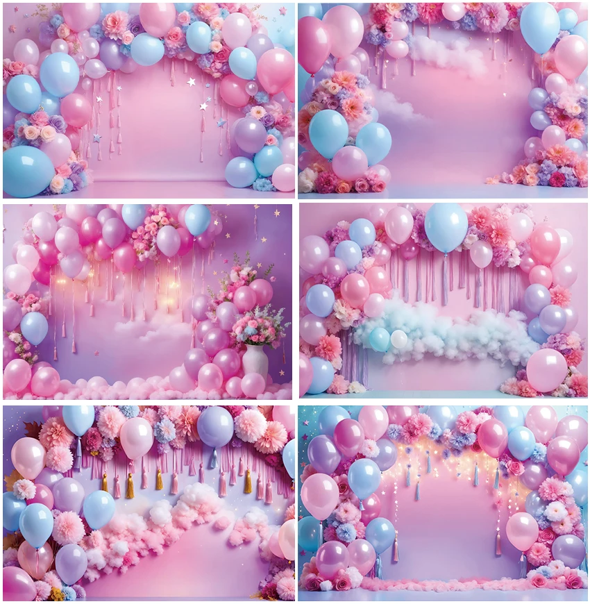 

Arched Shape Balloon Photography Baby Portrait Backdrops Birthday Party Decor Studio Banner Newborn Photocall Backgrounds Props