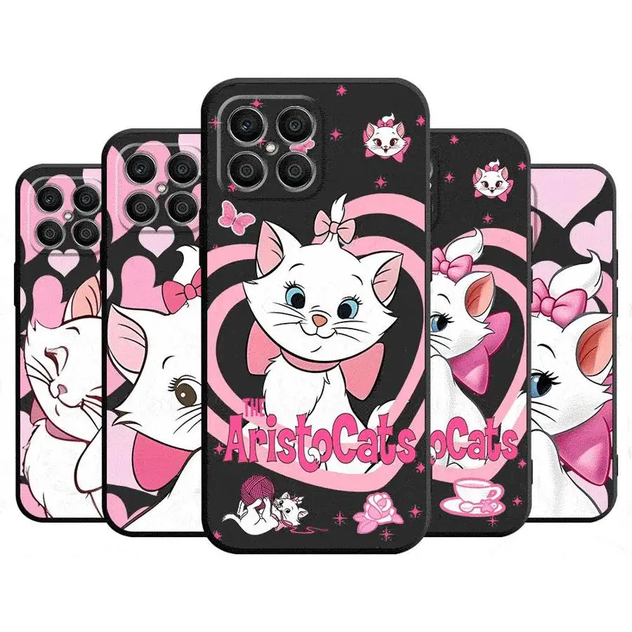 Cartoon Disney Marie Cat Case For Honor X8a X8 90 X9a 8X 70 X9 X6 Magic5 Pro P40 Pro Black Soft Phone Funda