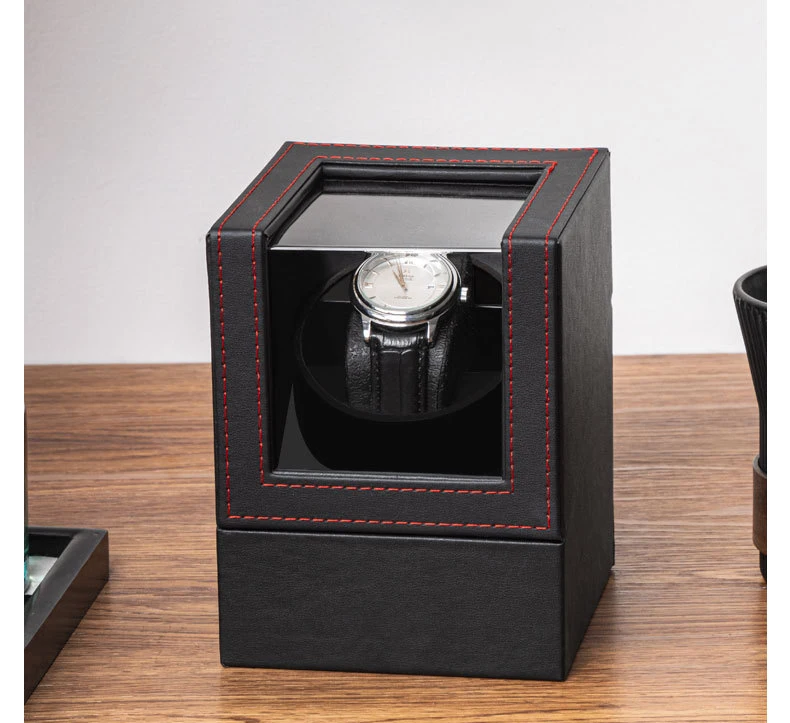 CCZIDONGH Automatic Watch Winder With Quiet Japanese Motor USB Cable Powered,Leather Exterior And Soft Flexible Pillow