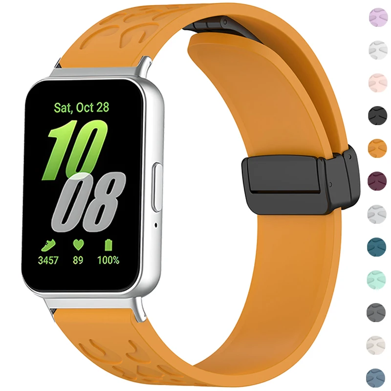 

Strap for Samsung Galaxy Fit3 Band Metal connector Smartwatch Magnetic Bracelet Correa for Watch Fit3 Silicone Strap Accessories