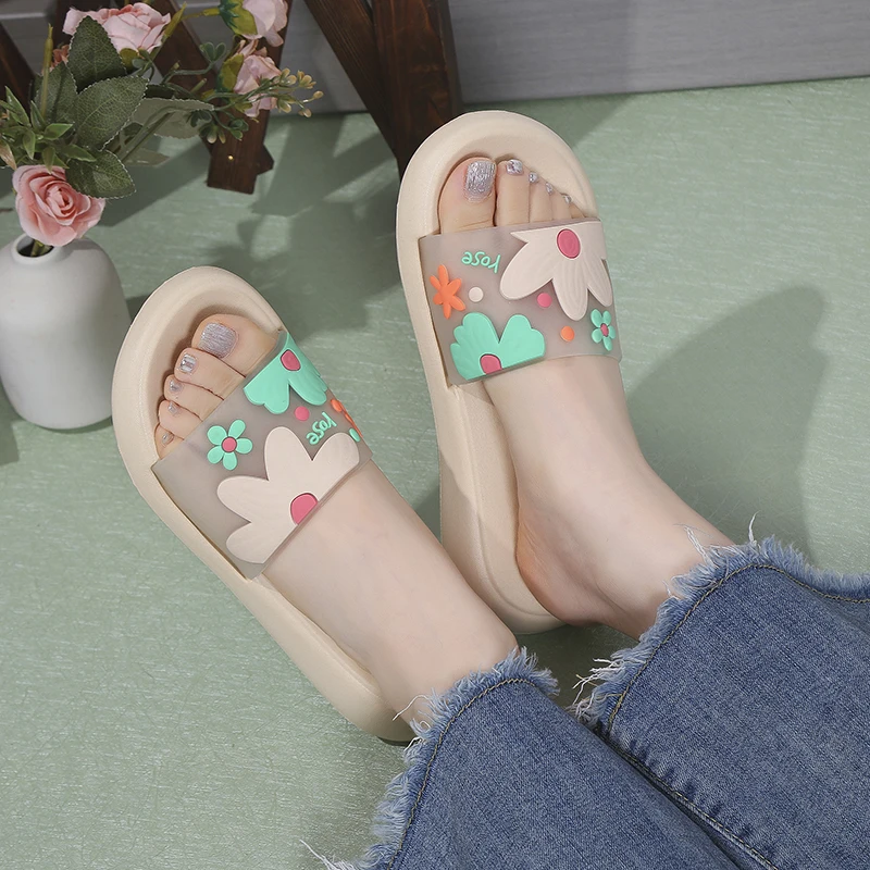 Sandalias de plataforma con estampado para mujer, chanclas versátiles de estilo japonés, de alta calidad, para la playa, 36-41