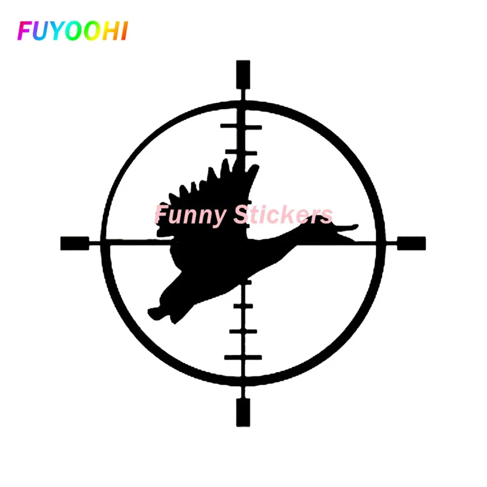 FUYOOHI Exterior/Protection Funny Stickers Duck Target Cross Hair Hunting Car Window Decor PVC Decal Window Bumper Accessories