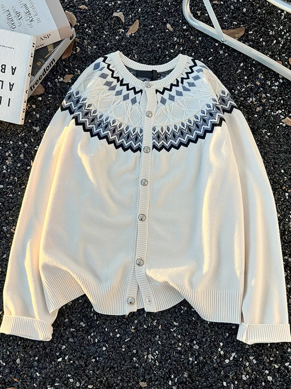 

Мужской длинный светящийся круглый вязаный свитер, кардиган, зимний ленивый Sle, одинаковые базовые модели для пары, irt Feilao Island с вышивкой