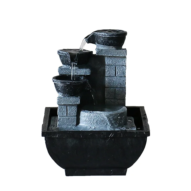 Imagem -05 - Fonte de Água de Mesa para Escritório e Casa Tigelas Fluindo Interiores Cachoeira Calmante Decoração Desktop Fengshui 4-tier