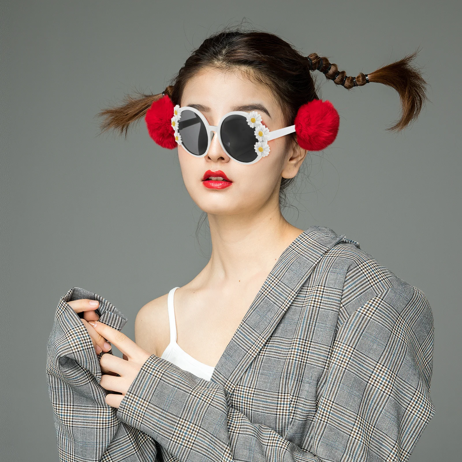 Flower Glasses Party Costume Sunglasses Funny Tropical Eyewear For Beach Dance Costume Beer Pool Parties Accessory