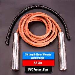 ORIGINAL JUMP Leather ROPE SET Cowhide Rope 3M Load Rope Skipping 2.5 lbs