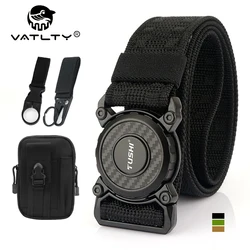 VATLTY New Tactical Outdoor Belt for Men Metal Buckle Quick Release Casual Belt Soft and Strong Nylon Hiking Belt Set Male