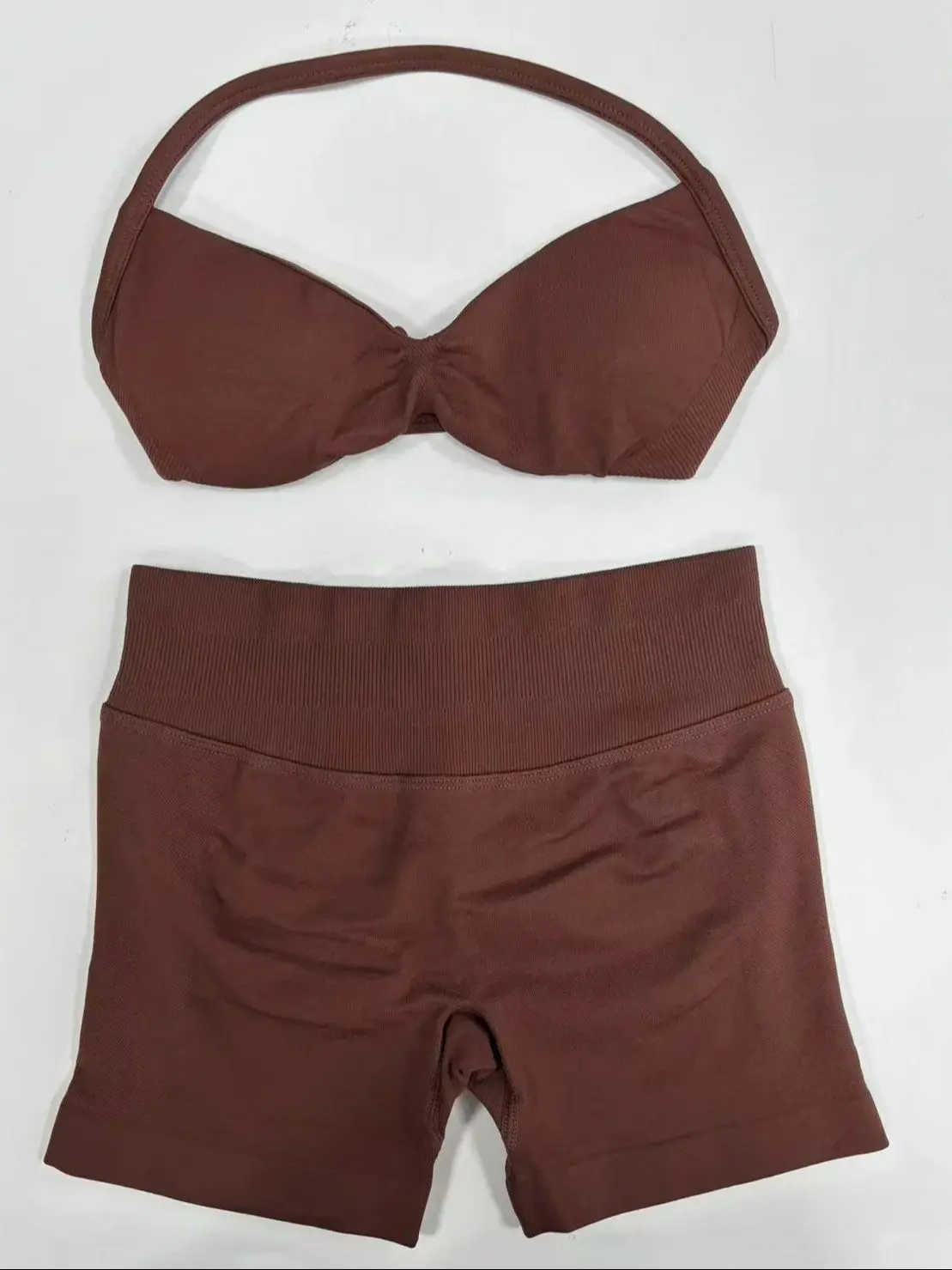 

Gym Set Women Backless Tank Tops High Waist Scrunch Seamless Shorts Gym Suit Fitness Clothes Activewear Workout Sets