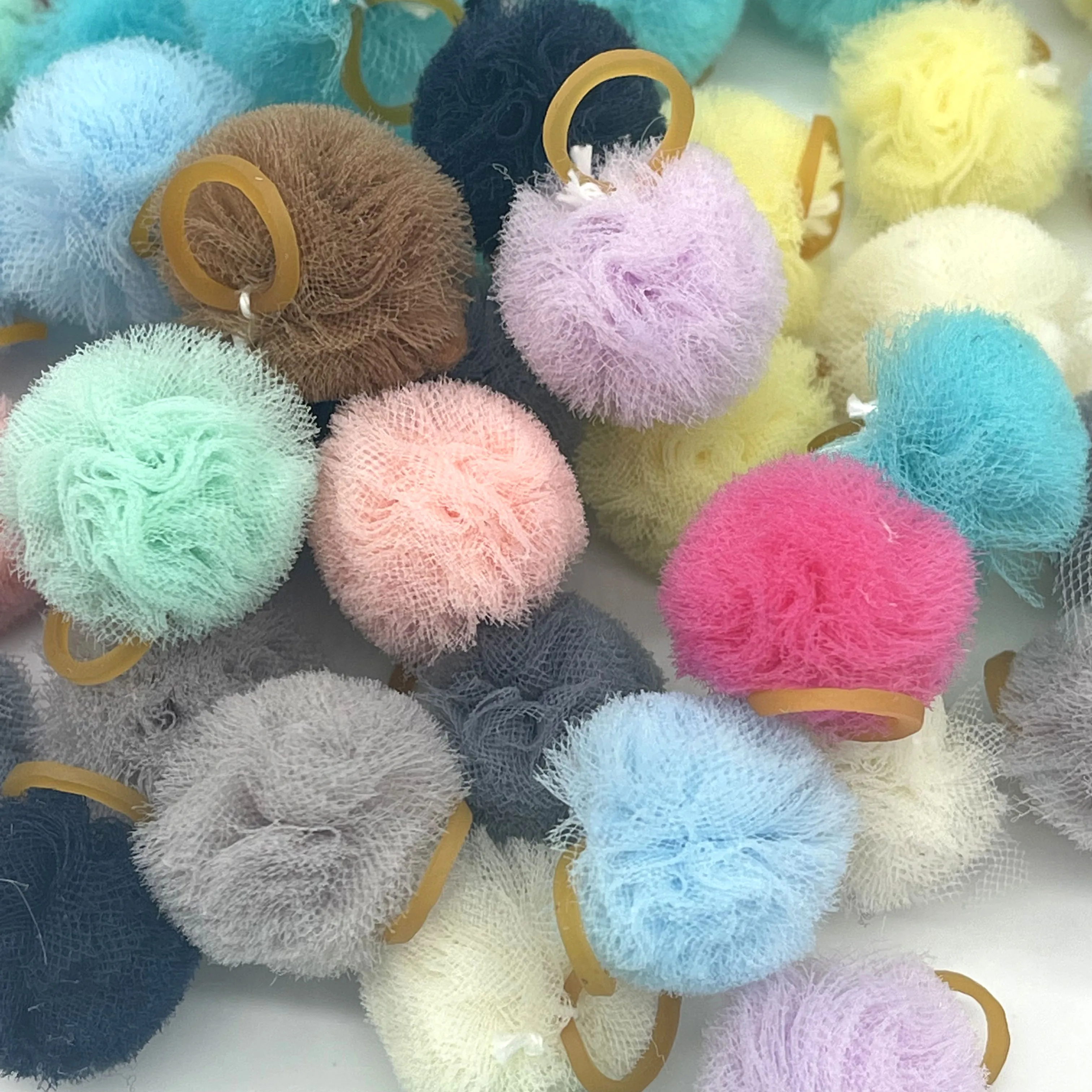 100X Cute Pet Puppy Dog Cat Hair Bows with Rubber Bands Lace Ball Handmade Hair Bows Hair Accessories Dog Grooming Pet Products