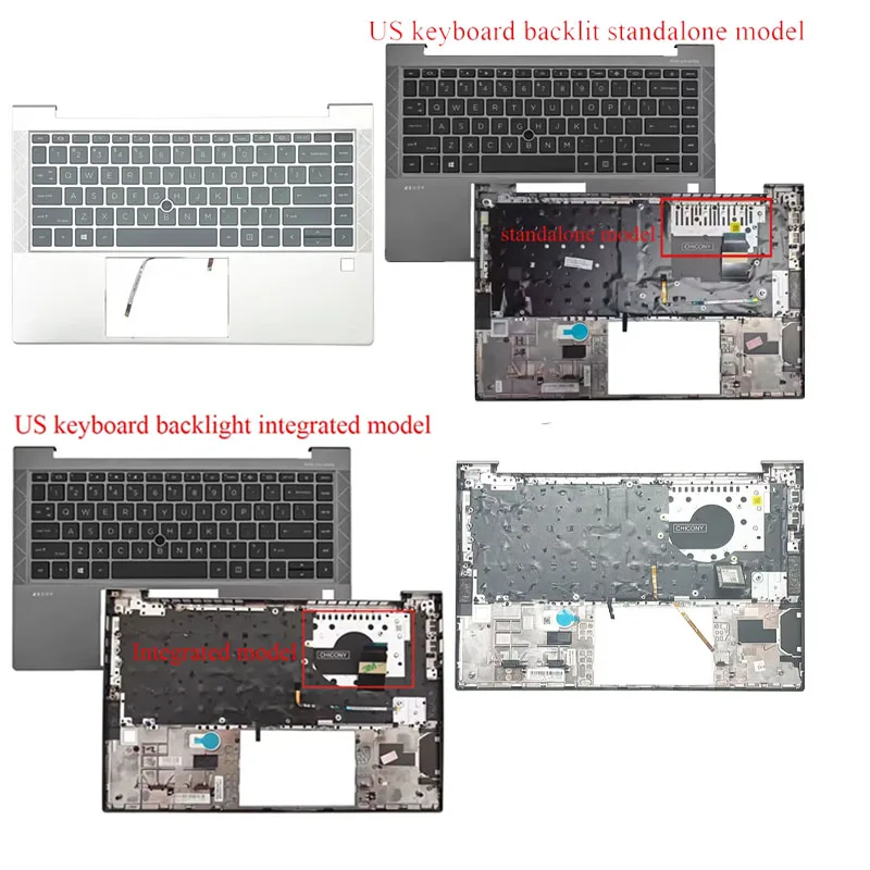 New US Keyboard For EliteBook 840 G7 G8 Zbook Firefly 14 G7 G8 Lapotp Palmrest Top Cover Upper Case with Backlight Keyboard