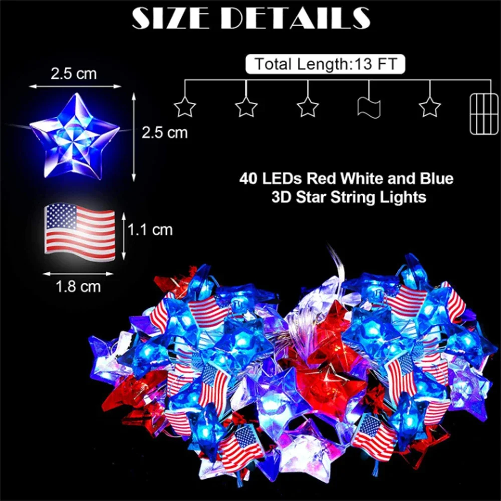 Декоративная гирлянда с флагом США