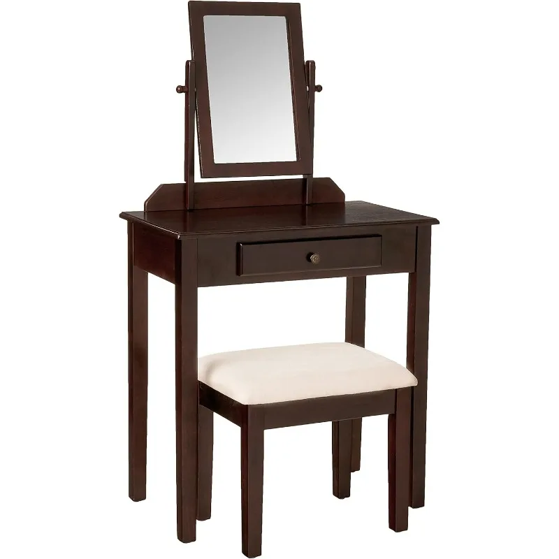 

3 Piece Vanity Set, Center drawer can store brushes, make-up and other personal items, L 28.20 x W 15.80 x H 51.20 inch