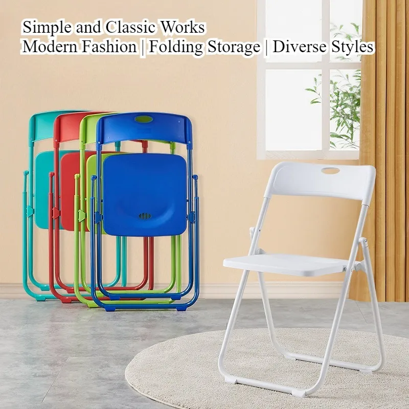 Folding chair Outdoor blow molding PE back chair Portable event meeting training chair Staff backrest plastic folding chair