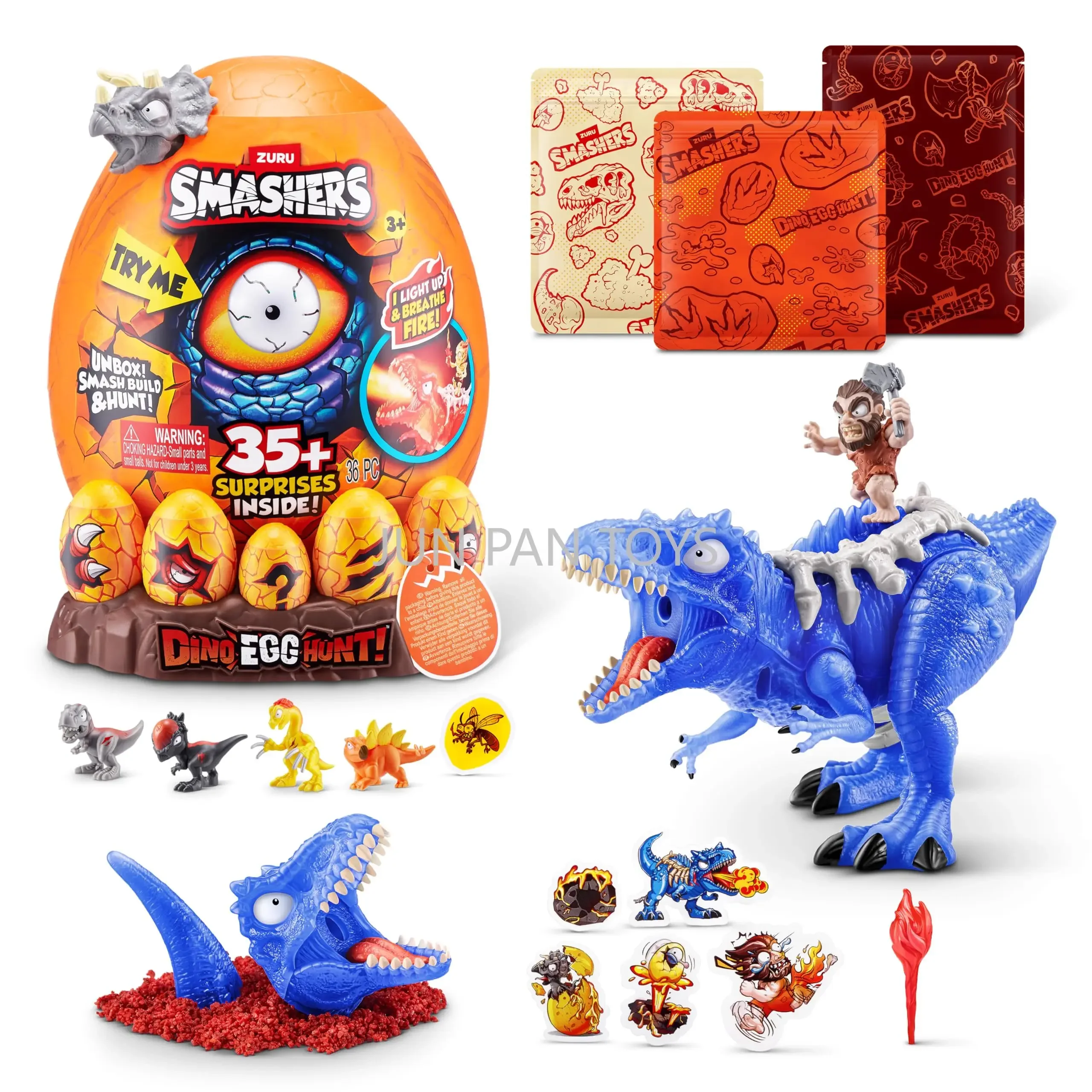 Smashers Dino Egg Hunt 35+ Surprise Inside Boys Dinosaur Toys with Accessories Collectible Action Figure Model Surprise Gift Toy