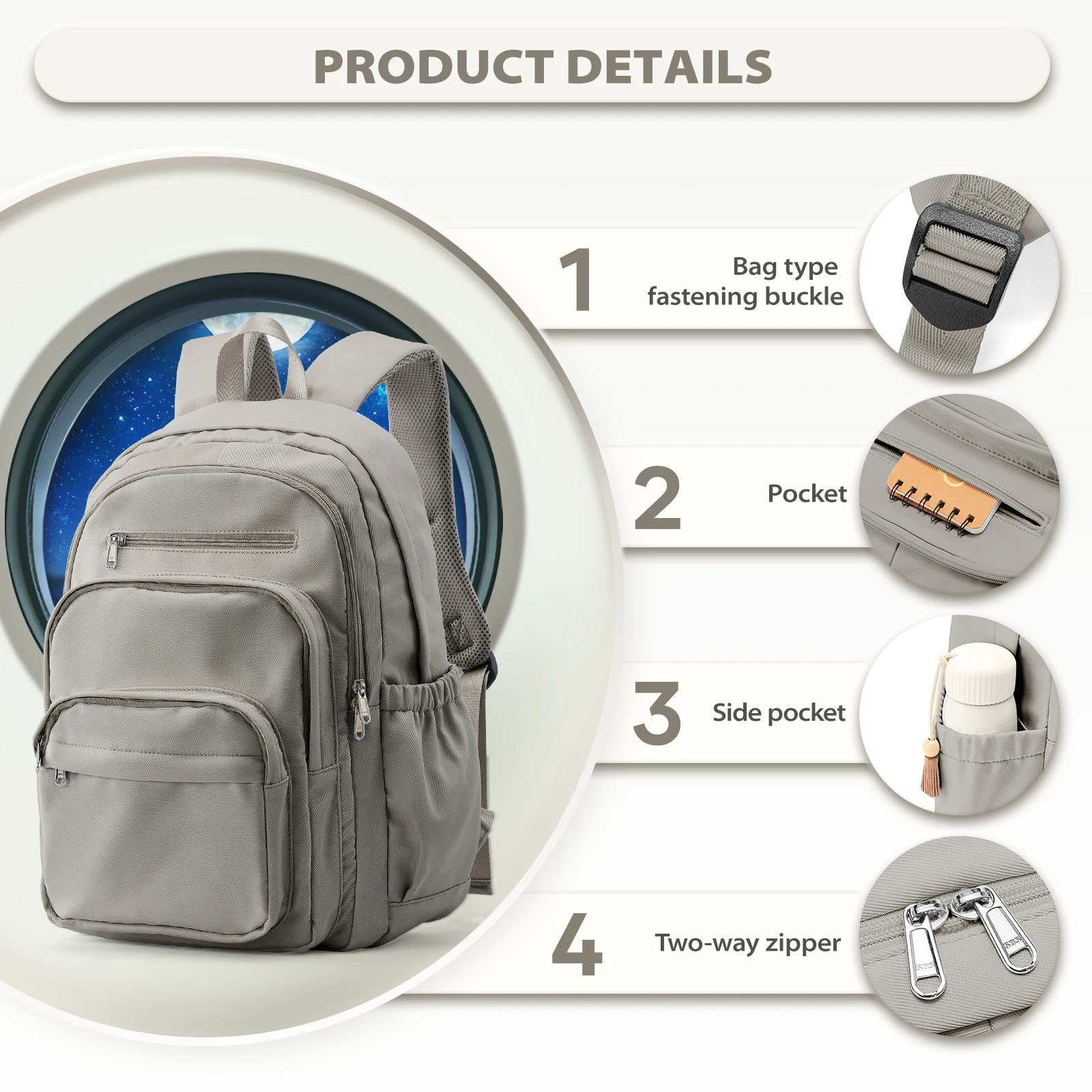 حقائب ظهر مدرسية كاجوال للنساء والرجال، حقيبة ظهر مدرسية سوداء للمراهقين والبنات، حقيبة مدرسية متعددة الجيوب حقيبة كمبيوتر محمول حقائب يد