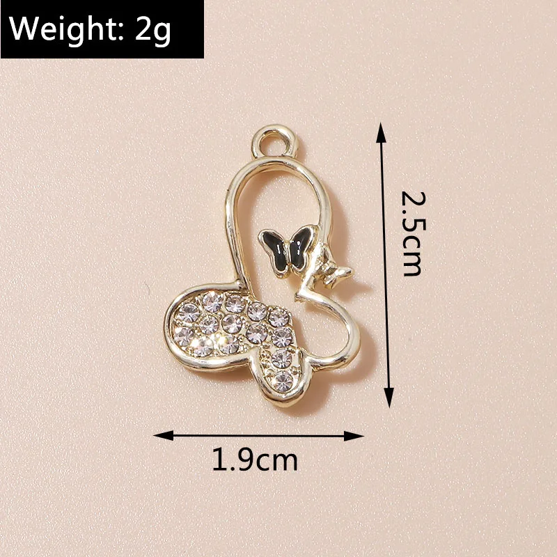 10pcs Gorgeous Crystal Butterfly Charms Pendants for Handmade Necklaces Bracelets DIY Jewelry Making Accessories