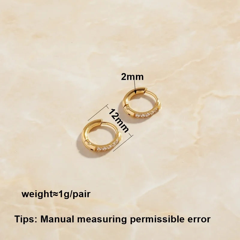 Sommar Hot Selling Gold Plated Goddess Earrings Female 12/16/20mm Half Circle Zircon Earrings Earring for Women Bijoux Women