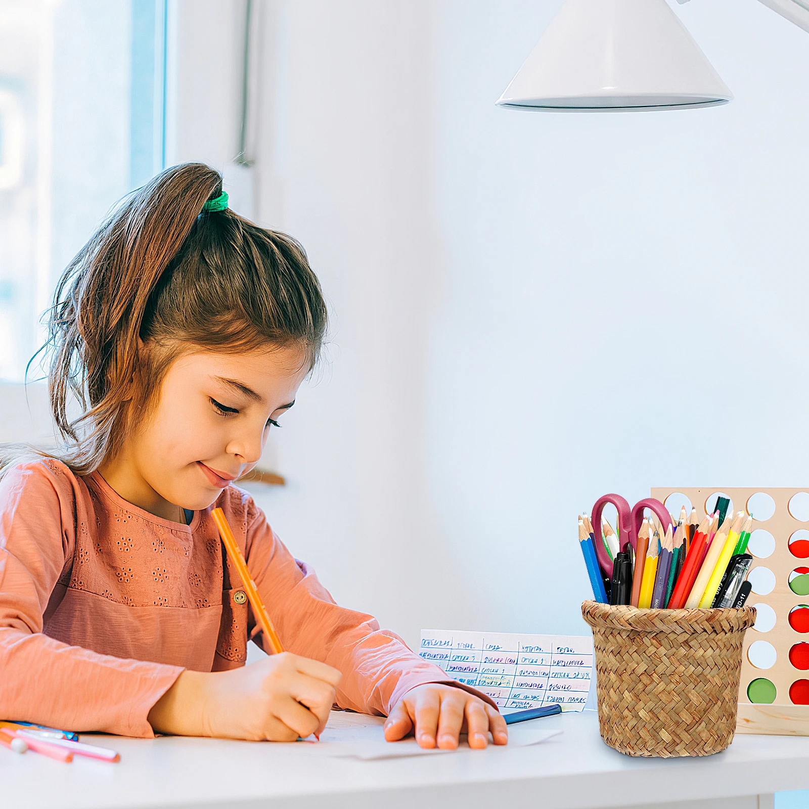 

Woven Trash Basket Sea Grass Storage Bin For Household Office Floor Waste Recycling Convenient Trash Can Bucket