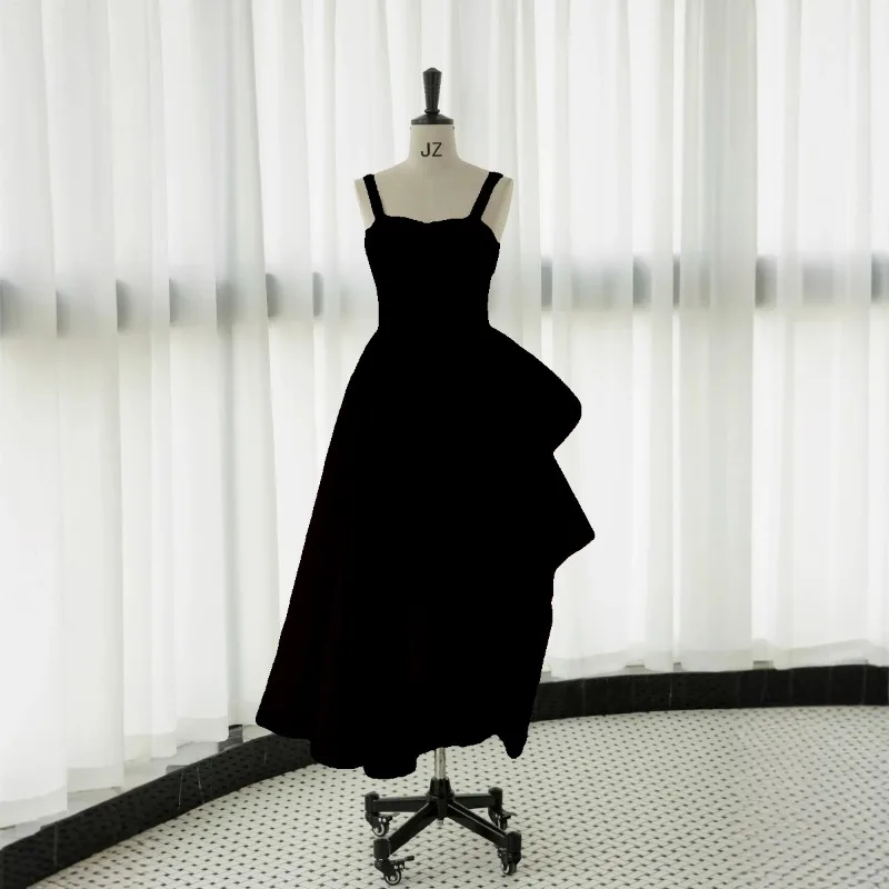 Robe de mariée légère à bretelles françaises, robe du matin, robe de soirée de banquet, photographie de voyage, jupe irrégulière, nouveau Style 2026