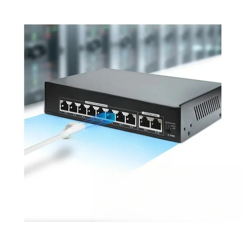 Monitor 8-port network switch Commercial 100Mbps PoE switch, self-healing + VLAN + 300m 3 in 1
