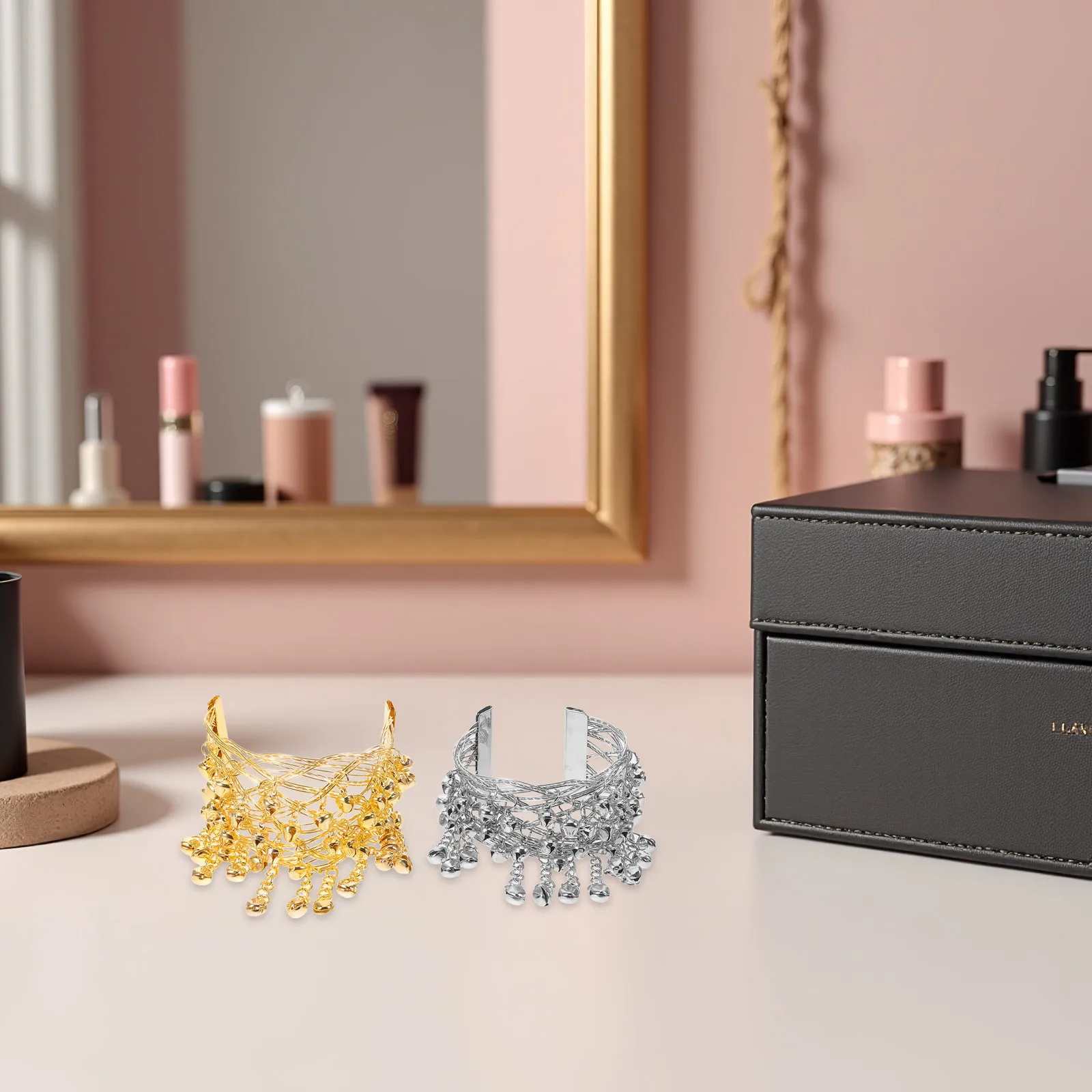 2 pezzi braccialetti per polsini per danza del ventre braccialetto a campana gioielli per ballerina del ventre forniture per la danza accessori per costumi da festival