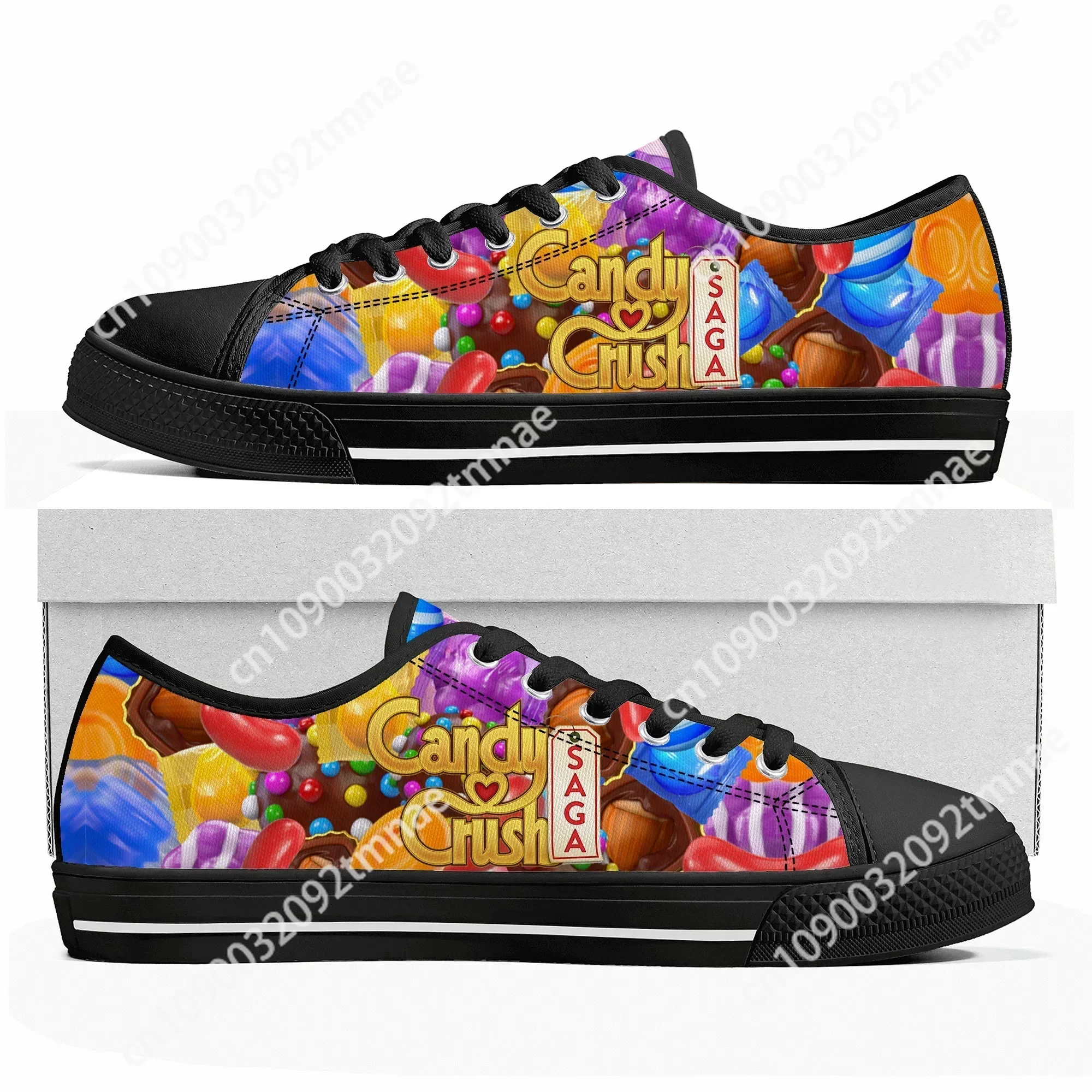 

Candy Crush Saga Low Top Sneakers Cartoon Game Womens Mens Teenager High Quality Shoes Casual Fashion Tailor Made Custom Sneaker