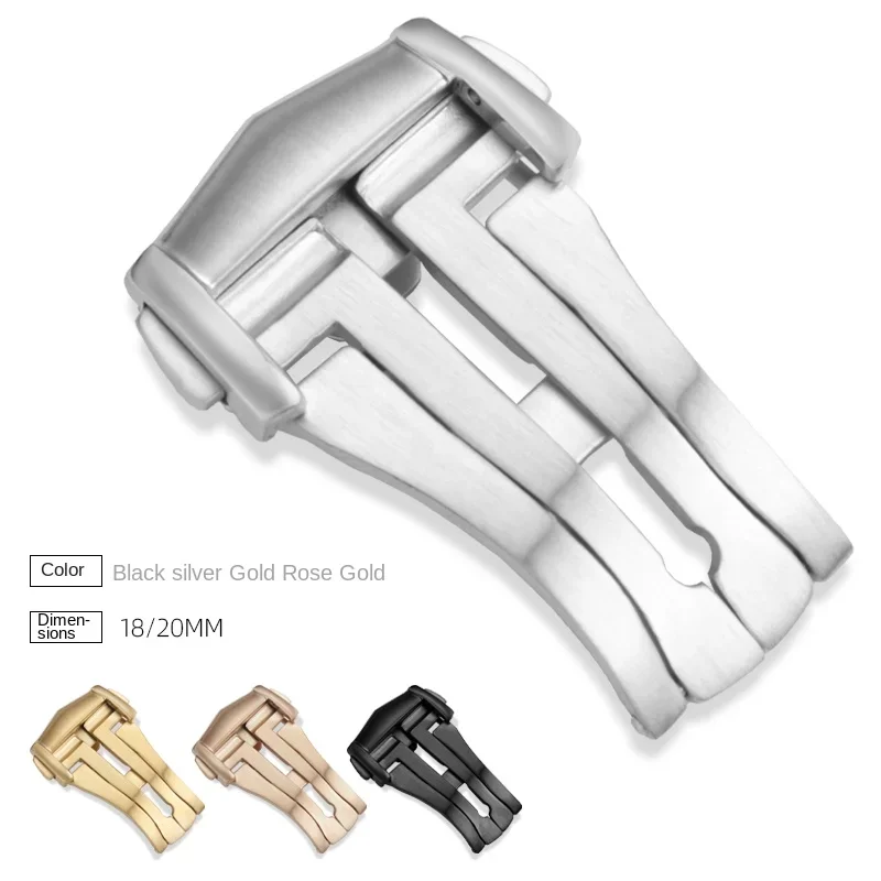 الفولاذ المقاوم للصدأ مشبك ساعة ل أوميغا نشر المشبك الجلود ساعة مطاطية الفرقة فراشة زر للطي مشبك 16 مللي متر 18 مللي متر 20 مللي متر #2