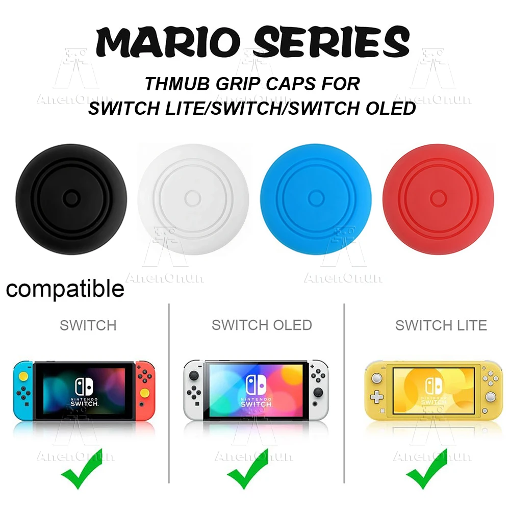 Thumb Grip Caps for Switch/Switch Lite/Switch OLED Durable Analog Stick Silicone Protective Cover Non-Slip Joycon Joystick Caps