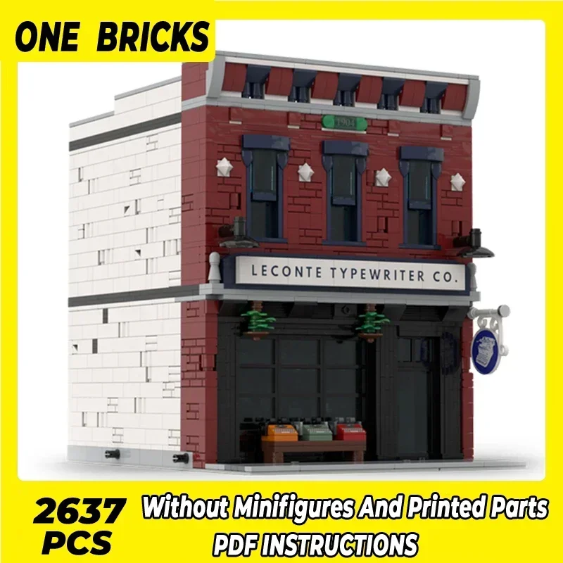 

Moc Building Blocks Street View Model Office Building Technical Bricks DIY Assembly Construction Toys For Childr Holiday Gifts