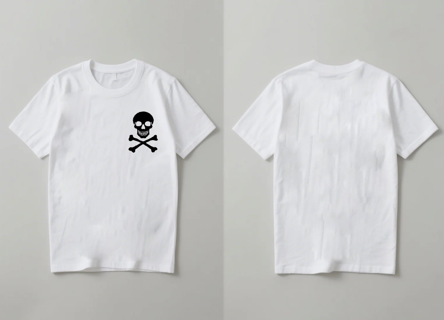 

2025 New Fashion Casual T Shirt Men Women White Skull Crossbones Graphic Tee Short Sleeve Cotton Streetwear