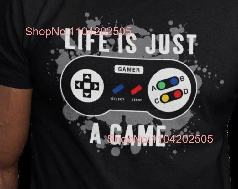 Life is just a game Mens T Shirt Arcade Gamer Gaming Video Cool Nerd long or short sleeves