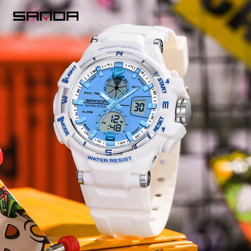 2024 Fashion Sanda Top Brand G- Style Military Led Digital Shock Sports Multi-function Waterproof Electronic Mens Wrist Watches