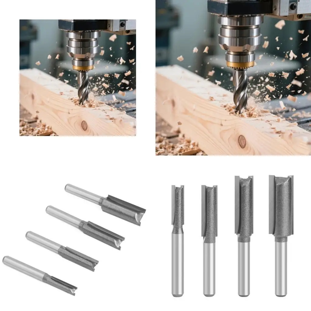 

652f 4pcs 1/4 -дюймовый хвостовик с двойной флейт