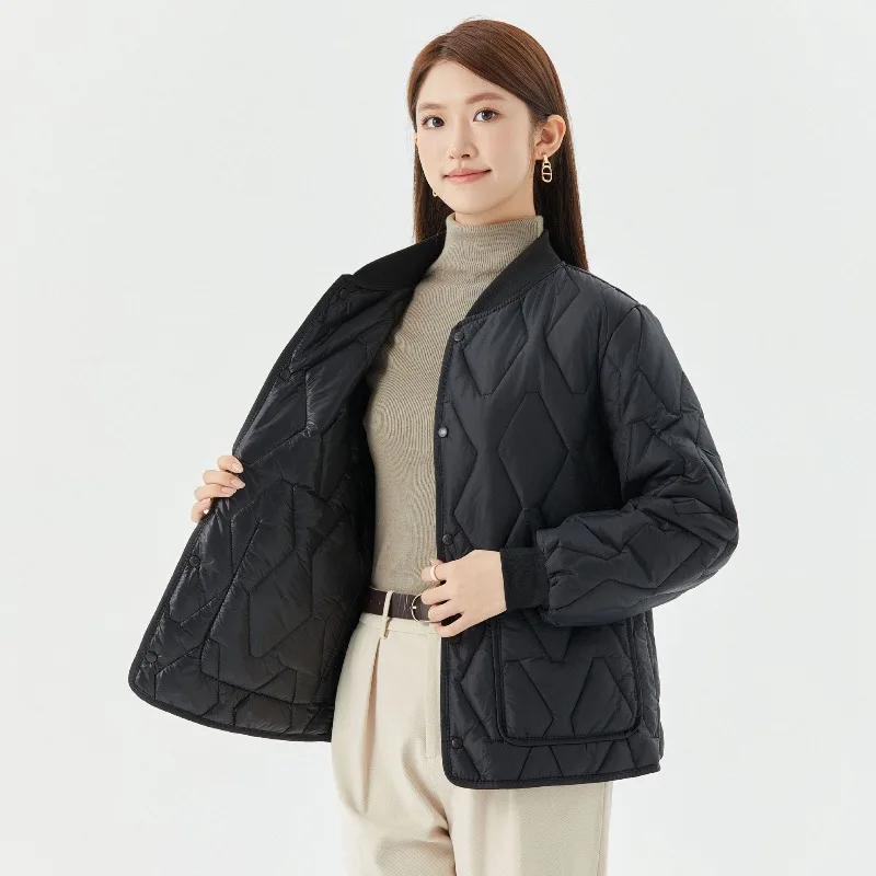 2025 Nuovo caldo cappotto imbottito in cotone lungo allentato casual da donna Autunno Inverno Nuovo cappotto dal design semplice con Kets Top confortevole