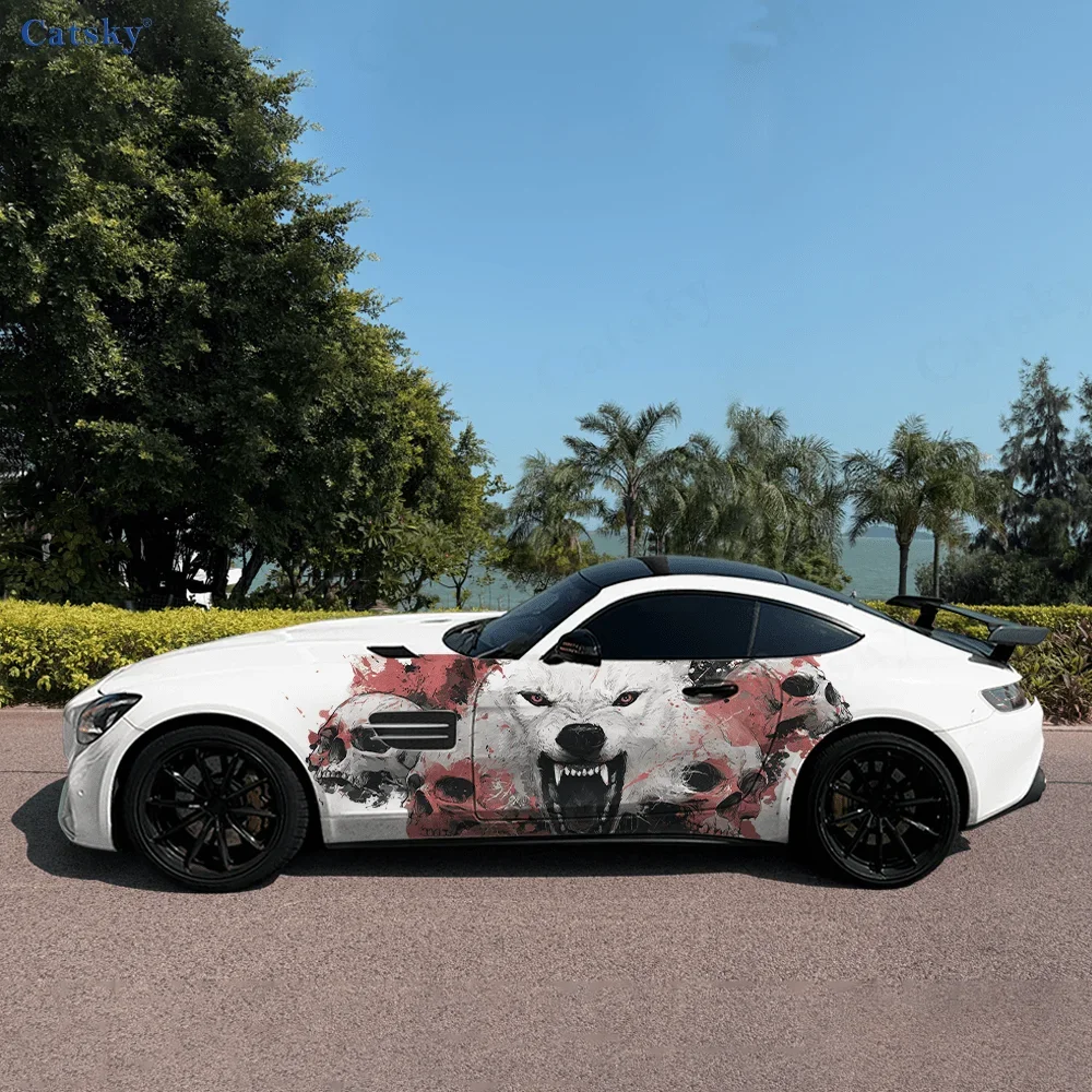 

Ревучий волк, боковая наклейка на автомобиль, ПВХ, самоводонепроницаемая палочка, яркие внешние аксессуары для автомобиля, декор, защитный подарок для любителей автомобилей