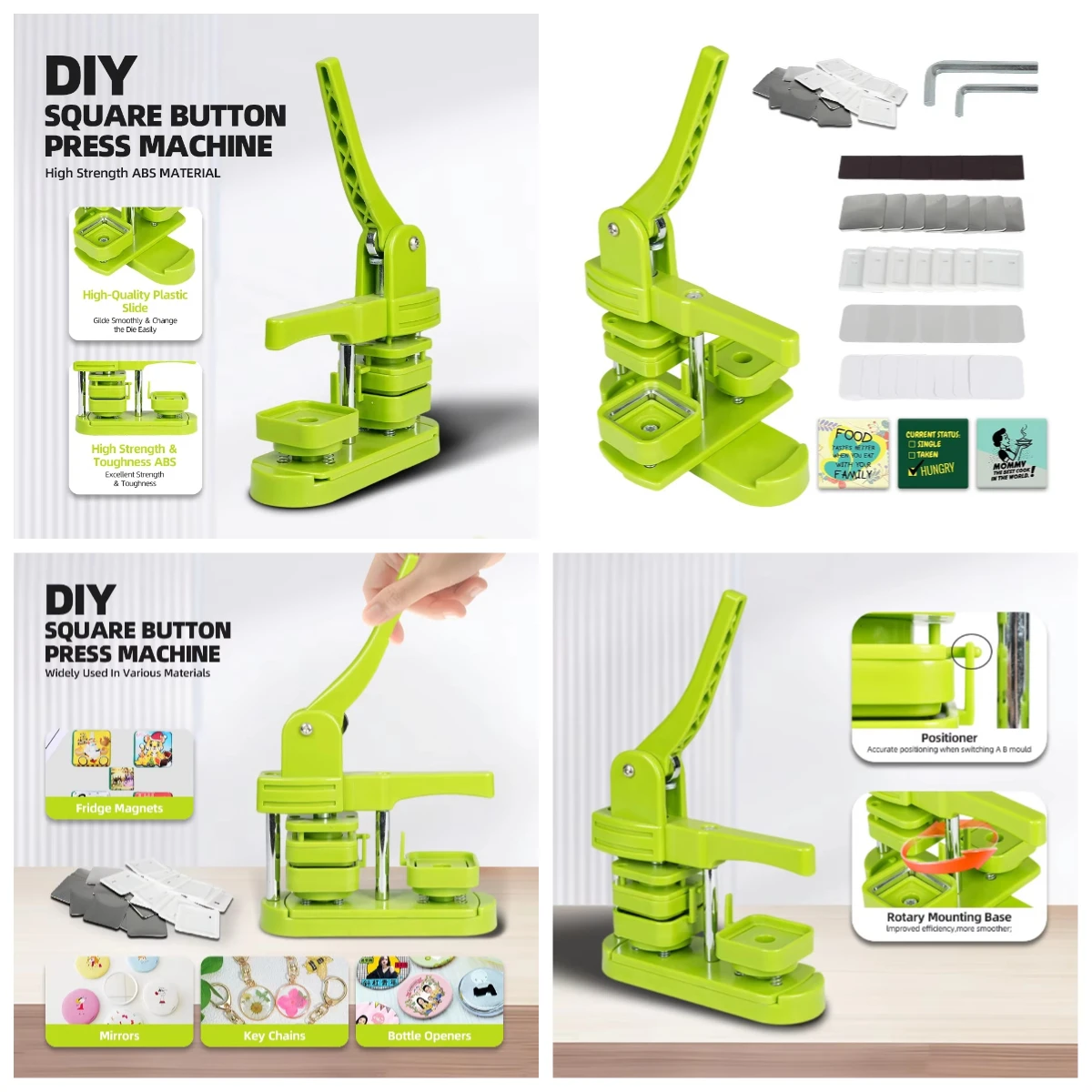 

WJW Rotary 50*50 Badge Making Machine Square Button Badge Making Machine